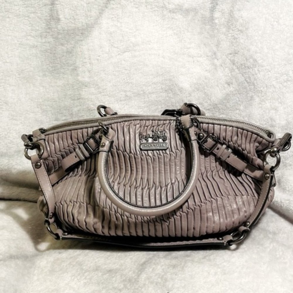 Coach Sophia Madison No 15947 Parchment Gathered Leather Satchel